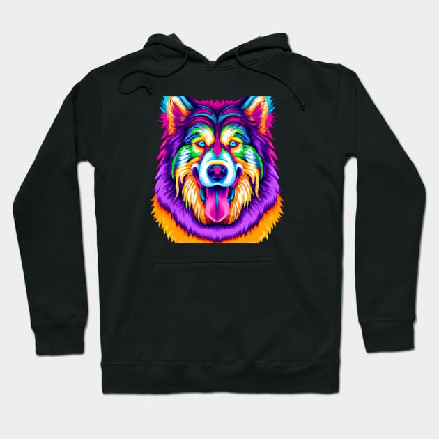 Malamute Trippy Tribal Sled Dog Design Hoodie by Furrban